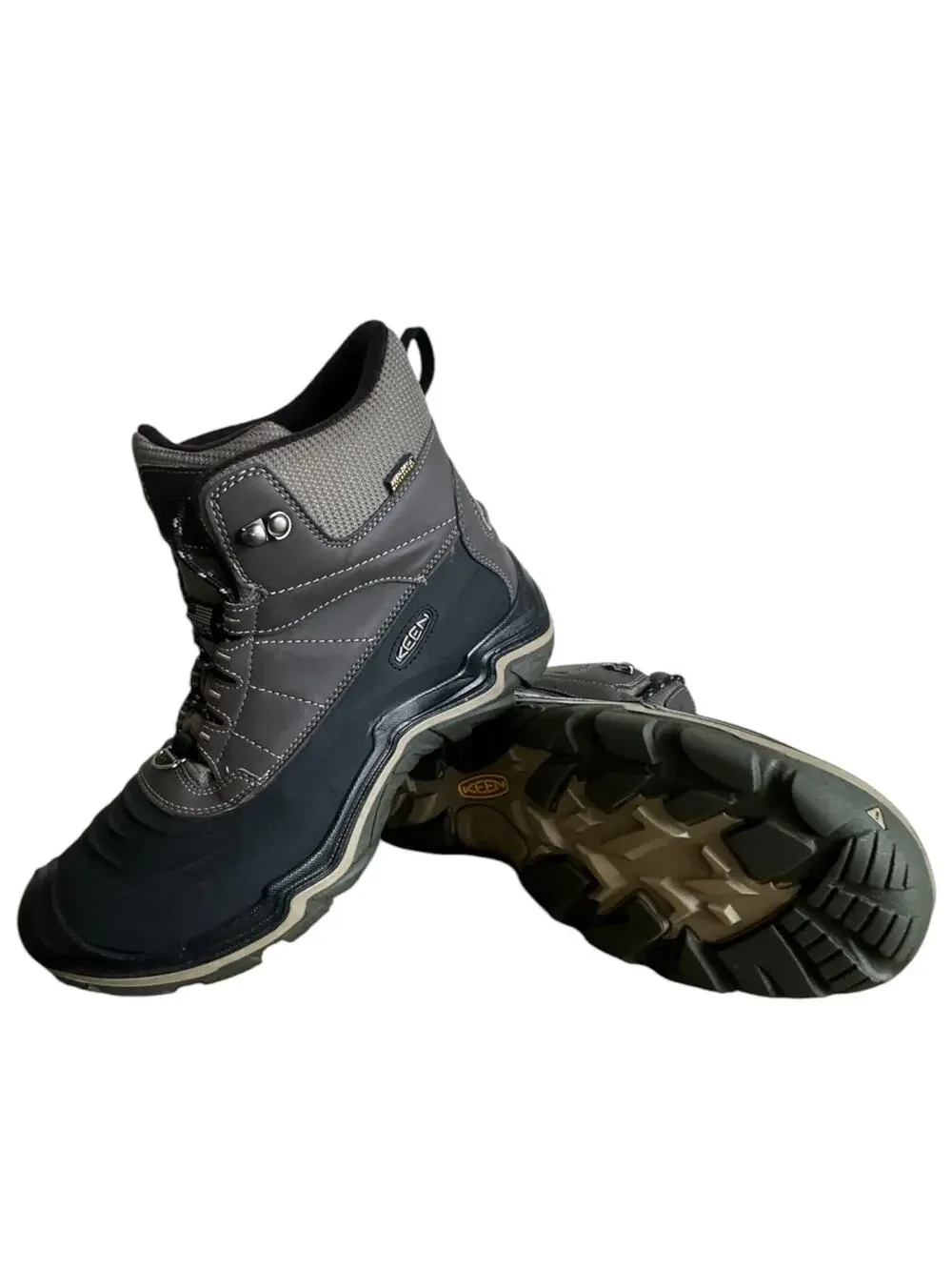KEEN Durand Polar Shell Waterproof Winter Snow Boots Gray Mens Size 12 -25F